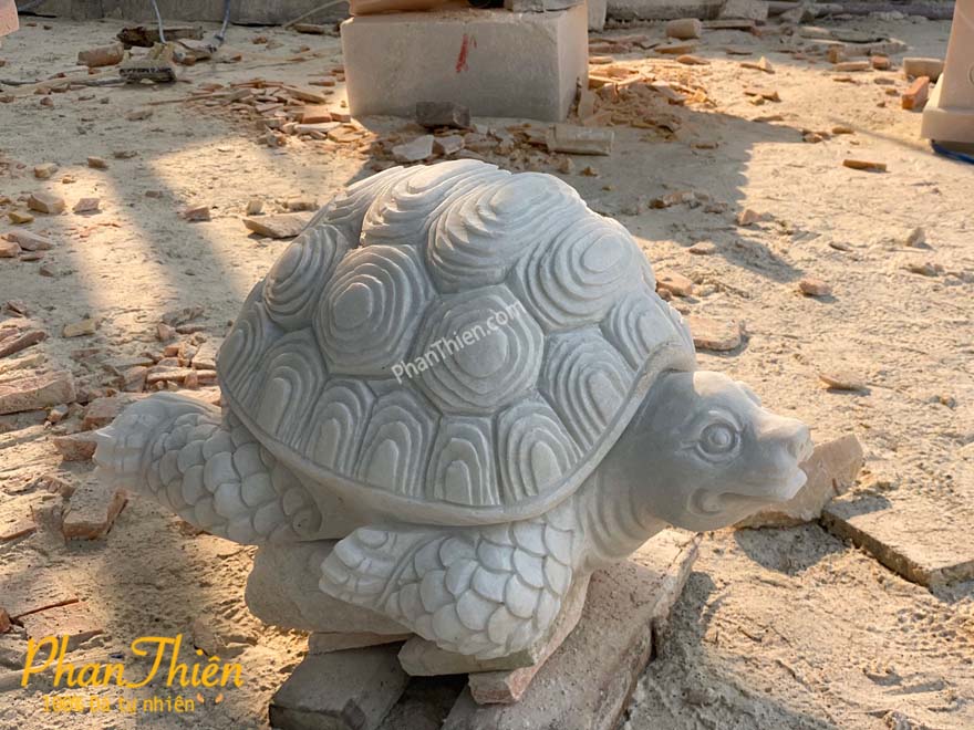 Tượng Rùa Đá Cẩm Thạch Trắng 