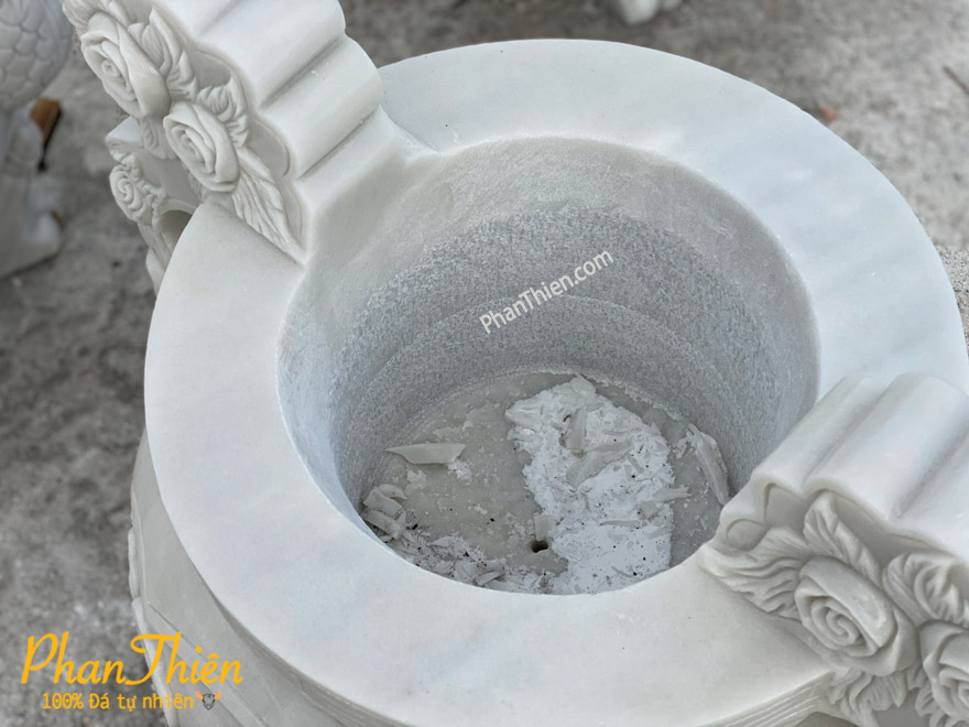 Lư Hương Công Giáo Đá Trắng Mịn