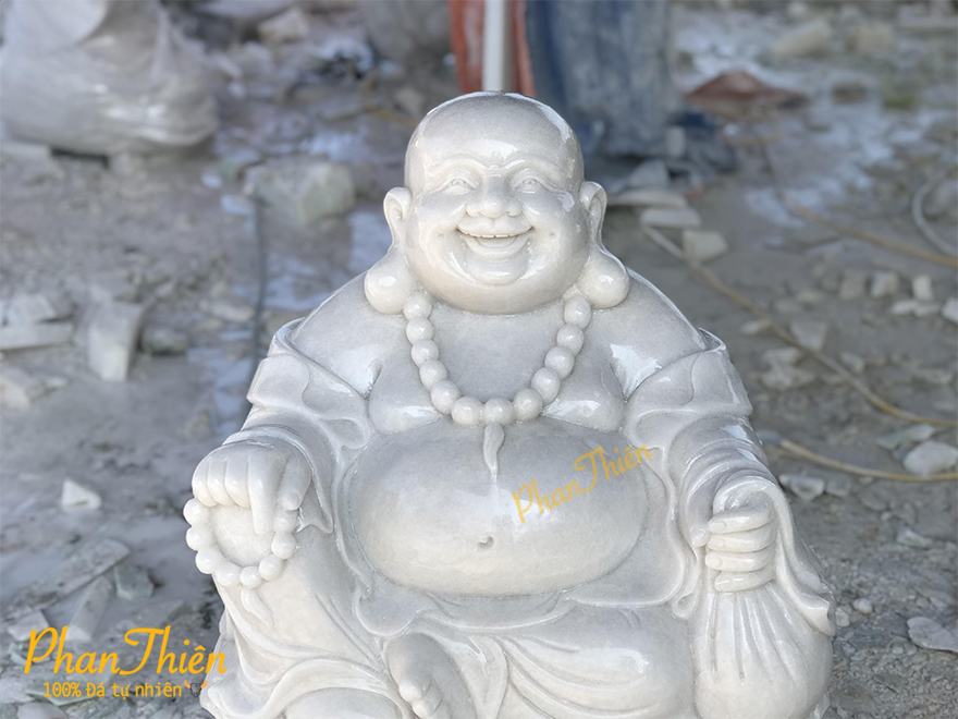 Tượng Phật Di Lặc bằng đá Non Nước Ngồi Đế Sen (DL-20)