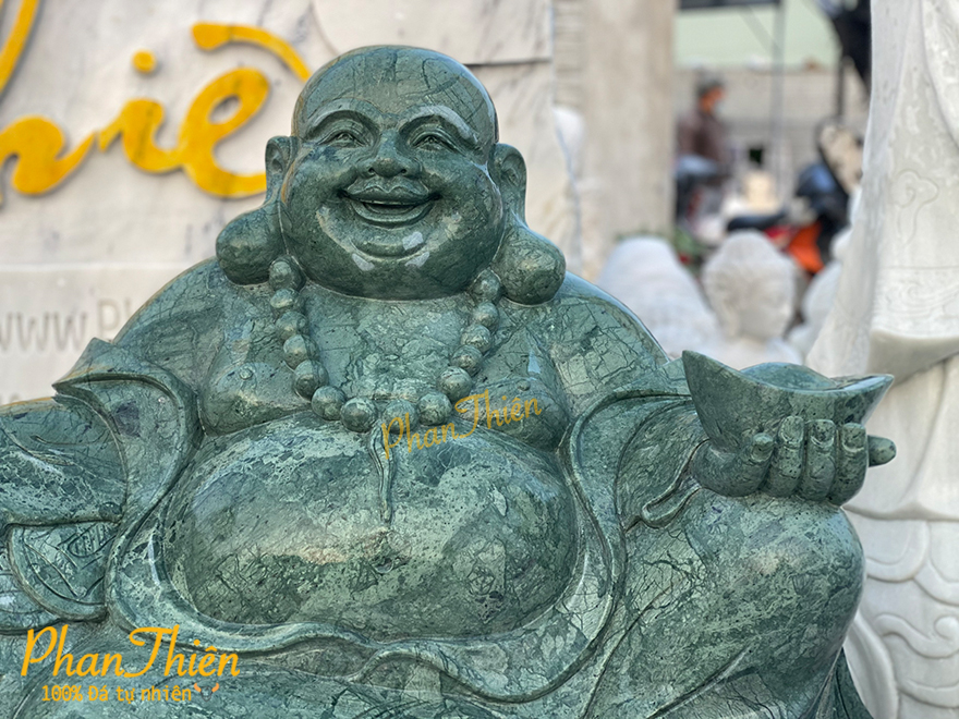 Tượng Di Lặc bằng Đá Xanh Ấn Độ nhập khẩu nguyên khối vô cùng đẹp tại Phan Thiên
