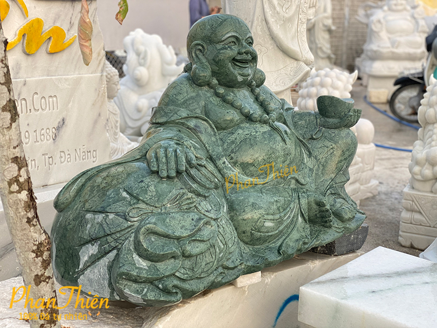 Tượng Di Lặc bằng Đá Xanh Ấn Độ nhập khẩu nguyên khối vô cùng đẹp tại Phan Thiên