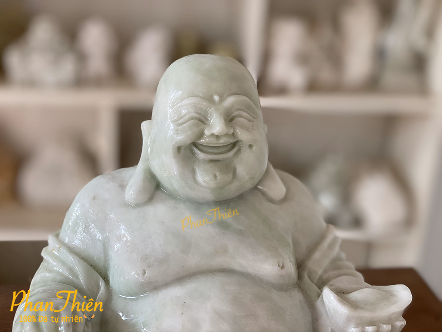 Tượng Phật Di Lặc bằng đá Cẩm Thạch Xanh (DL-09)