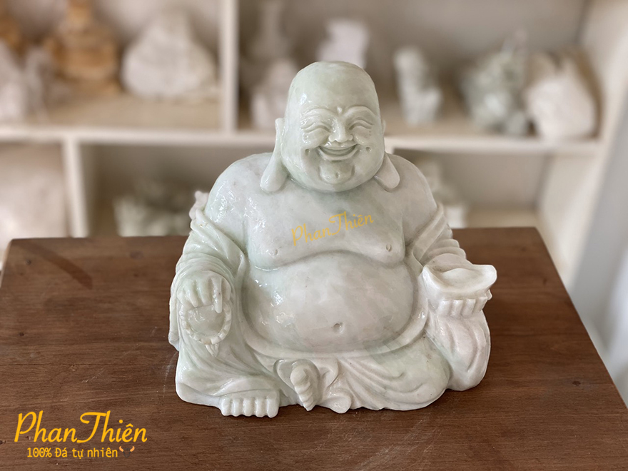 Tượng Phật Di Lặc bằng đá Cẩm Thạch Xanh (DL-09)