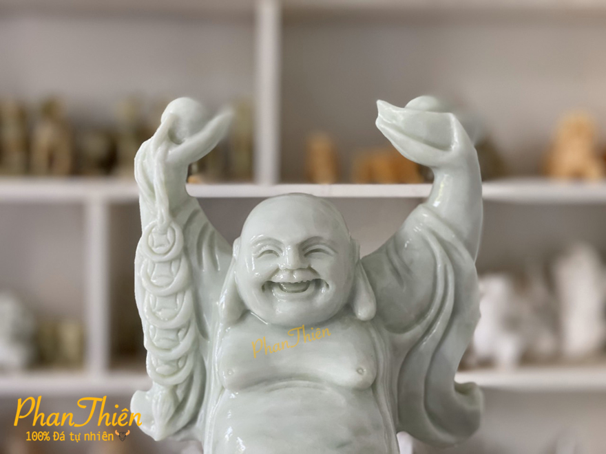 Tượng Phật Di Lặc bằng Đá Cẩm Thạch Xanh (DL-04)