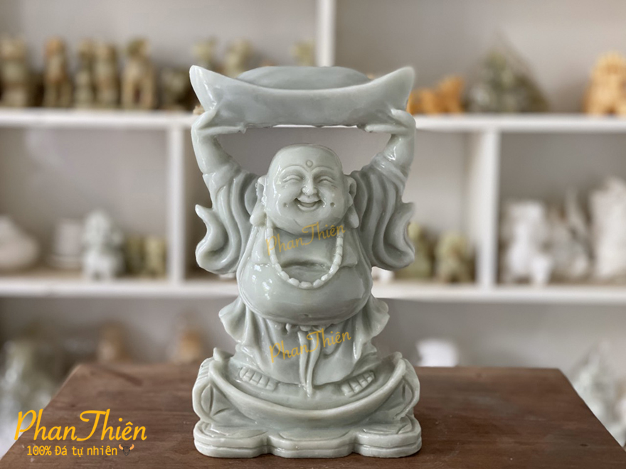 Tượng Phật Di Lặc bằng Đá Cẩm Thạch Xanh (DL-04)
