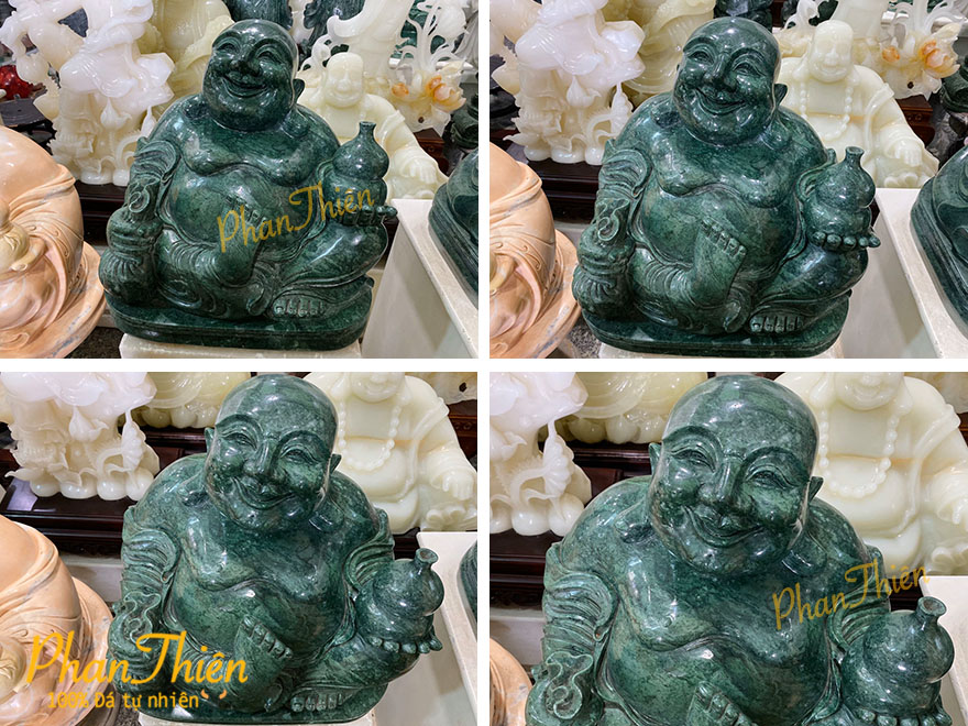 Tượng Phật Di Lặc Ngồi Giơ Chân Đá Xanh Ấn Độ (DL-24)