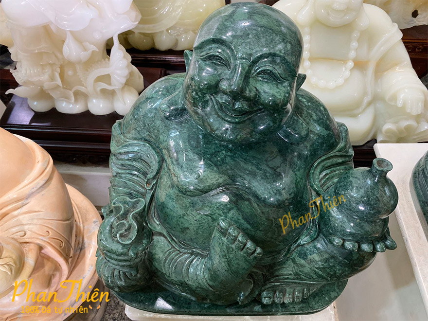 Tượng Phật Di Lặc Ngồi Giơ Chân Đá Xanh Ấn Độ (DL-24)