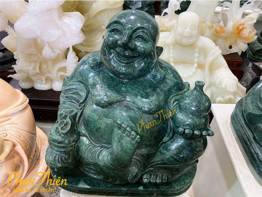 Tượng Phật Di Lặc Ngồi Giơ Chân Đá Xanh Ấn Độ (DL-24)