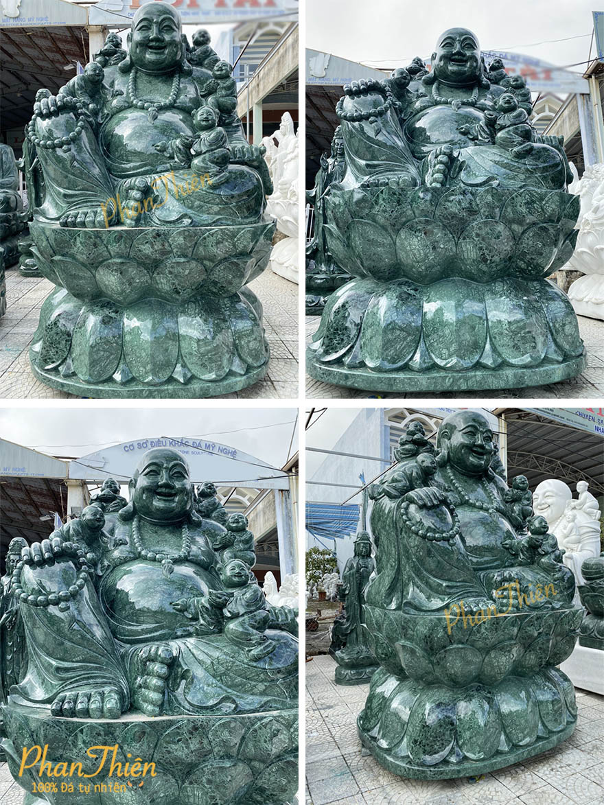 Tượng Phật Di Lặc Ngũ Phúc Đá Xanh Ấn Độ (DL-28)