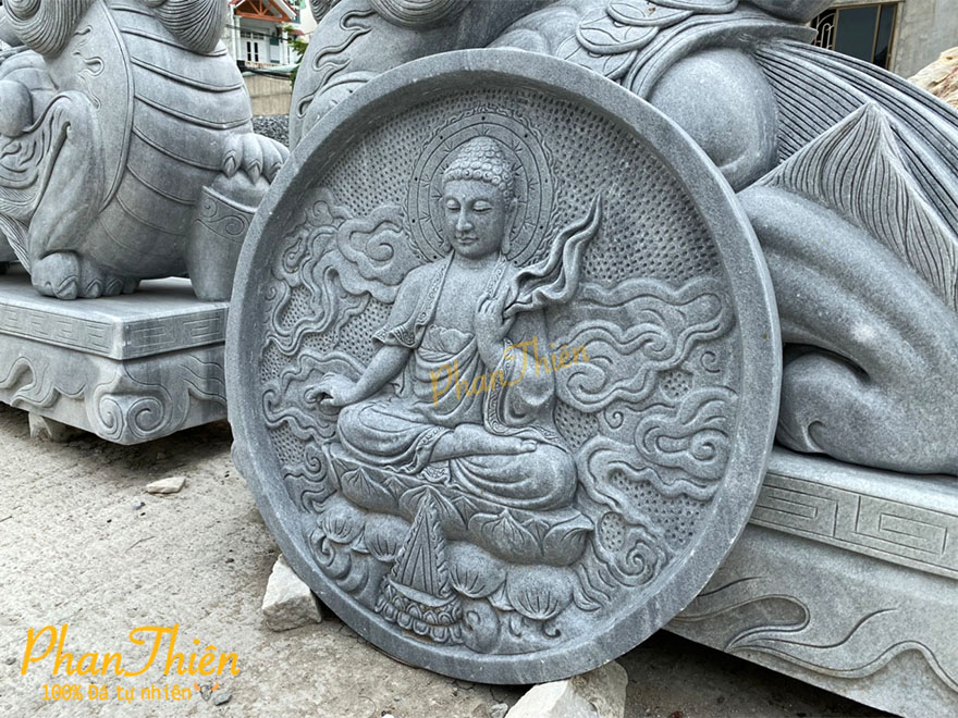 Tranh Tượng Thích Ca Đá Cẩm Thạch Đen