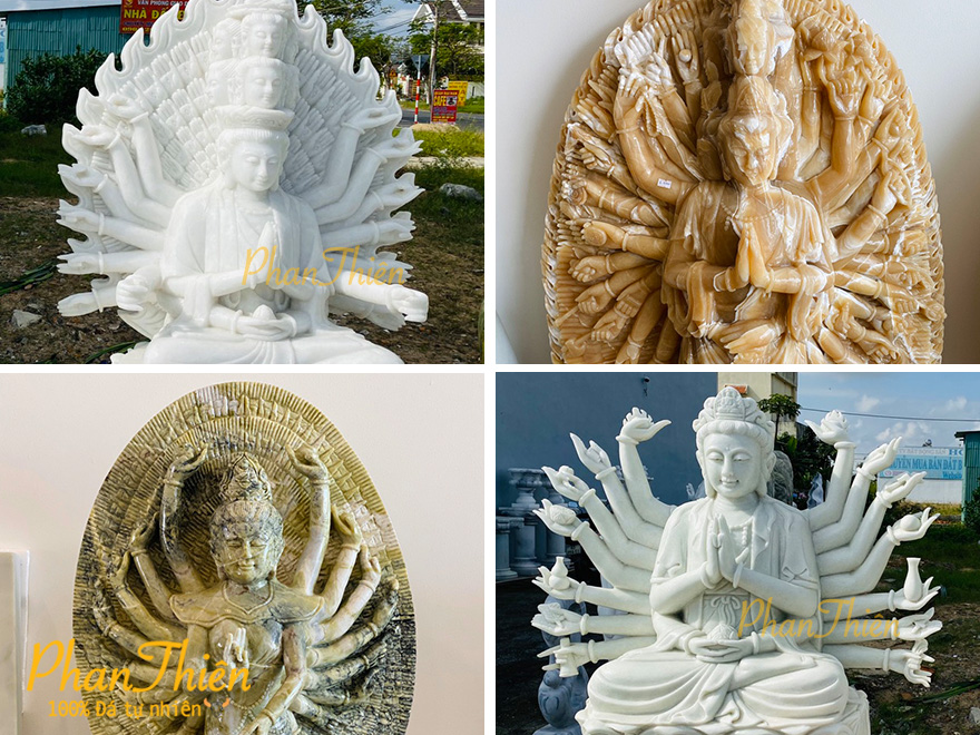 Tượng Phật Thiên Thủ Thiên Nhãn bằng Đá Tự Nhiên và Nguyên Khối 