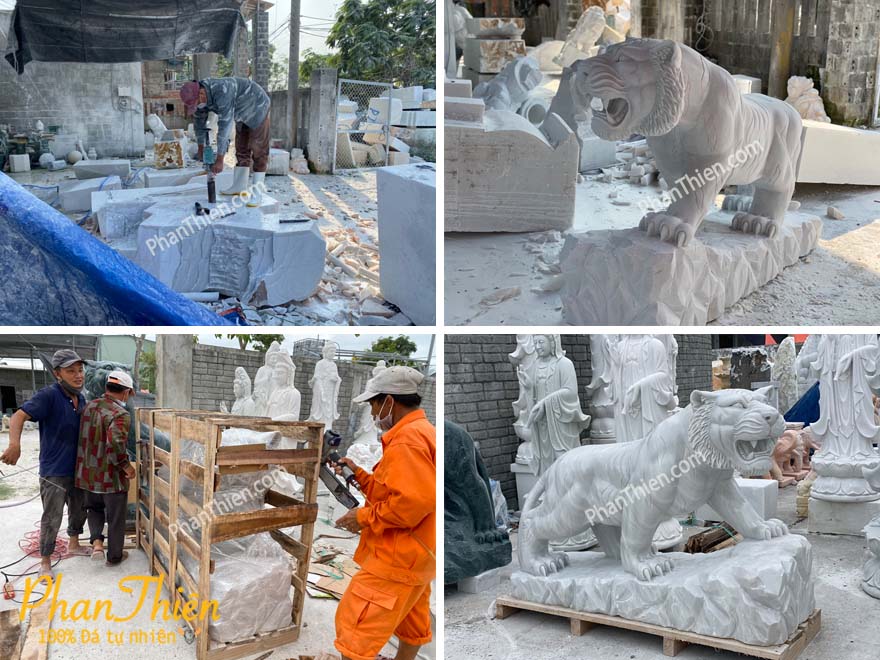 Điêu khắc và bàn giao tượng con Hổ cho Chùa Linh Sơn - Núi Sam