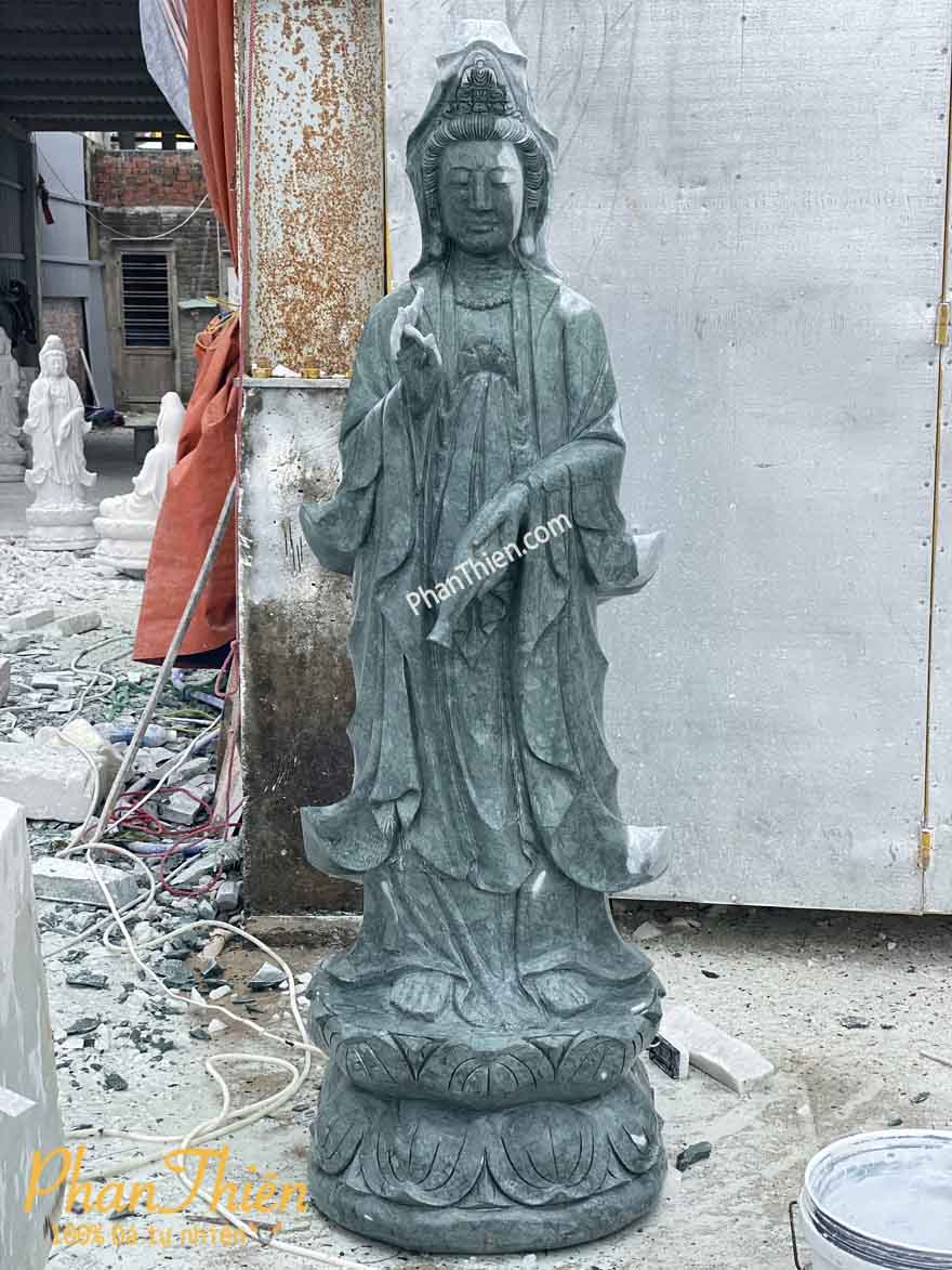 Điêu khắc và Đóng kiện tượng Quan Âm Đá Xanh Ấn Độ cho khách tại Hà Nội
