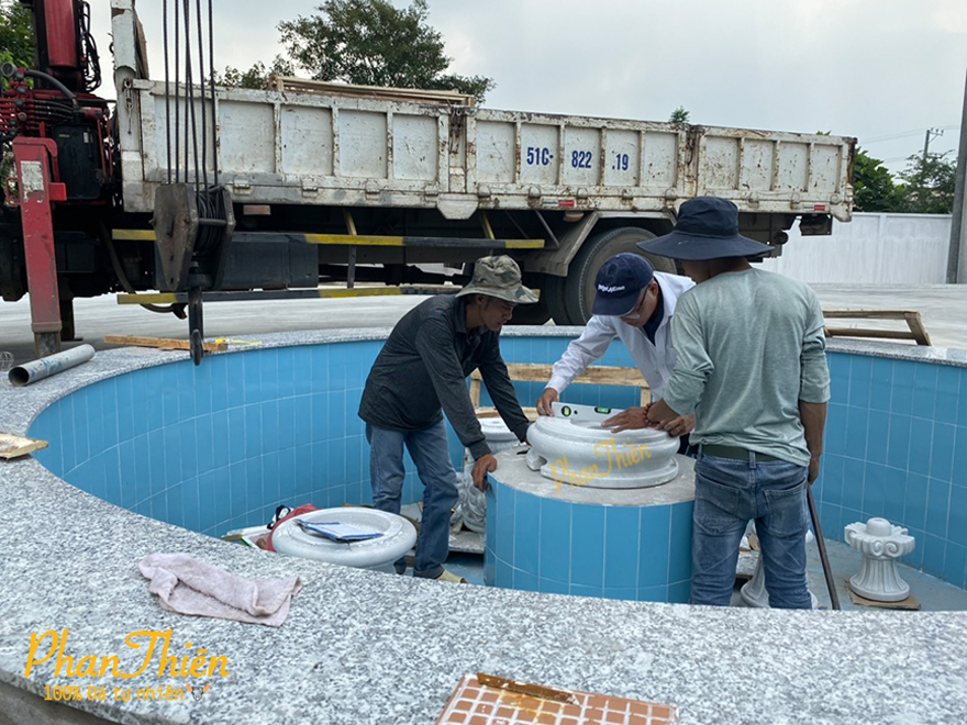 Bàn Giao và Lắp Đặt Đài Phun Nước cho Công ty Phước Hưng Long An 