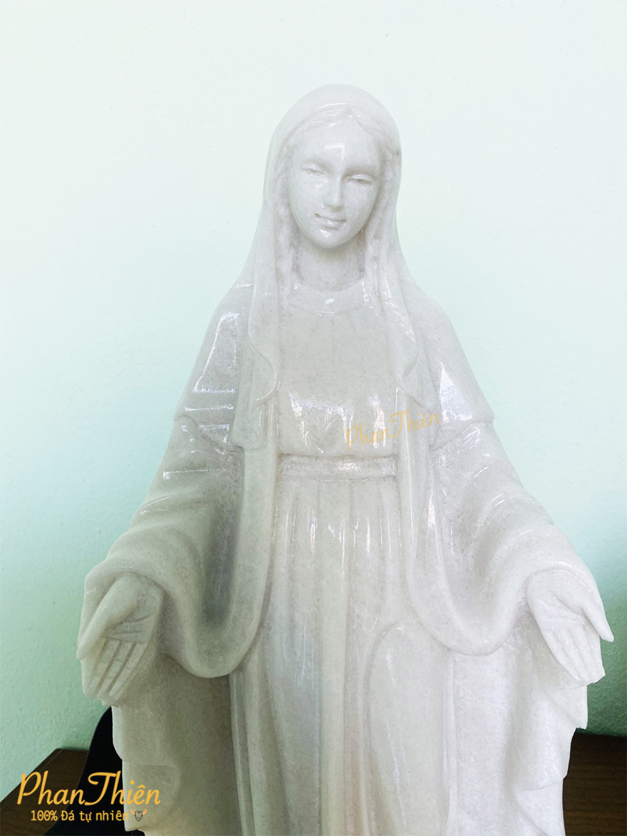 Tượng Đức Mẹ Ban Ơn Đá Cẩm Thạch Trắng