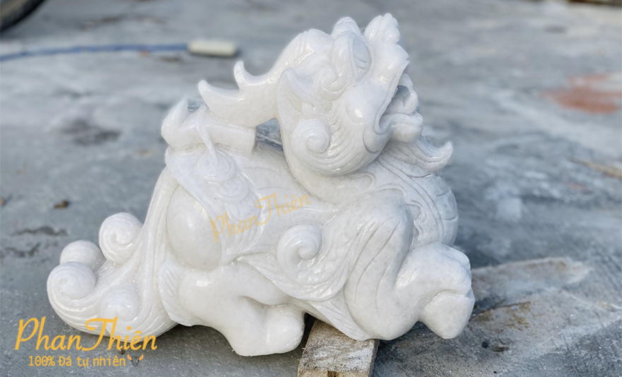 Tỳ Hưu Đá Cẩm Thạch Trắng (TH-12)